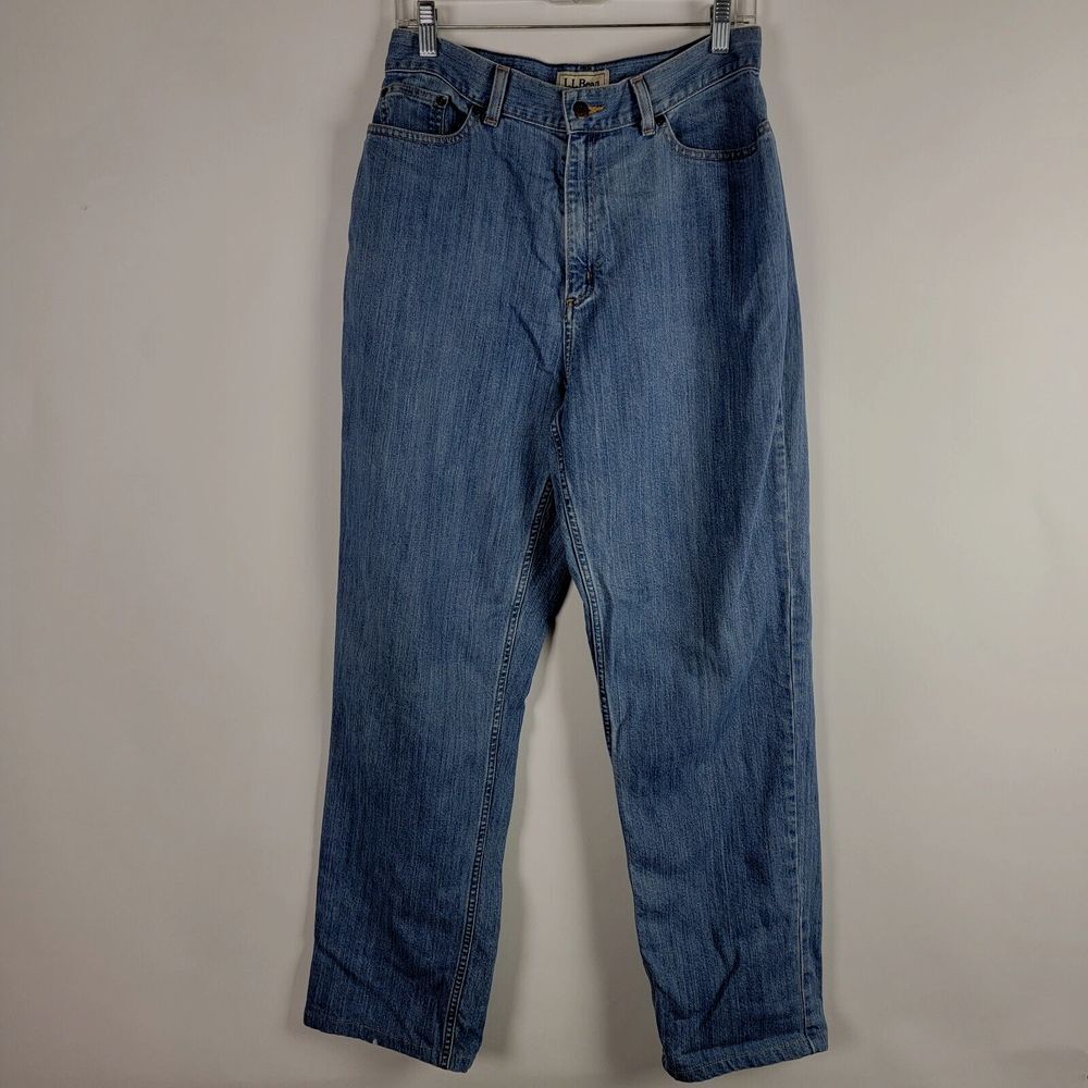 Vintage LL Bean Jeans Womens Size 12 Reg Mom Curvy Denim Pants Ladies High Waist